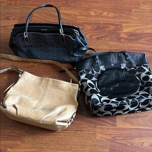 Lot of 3 authentic Coach bags